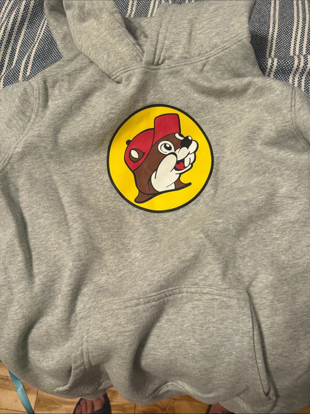 Kids' Gray Hoodie with Yellow Character Patch